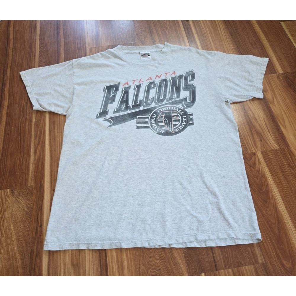 Vintage Atlanta Falcons T Shirt XL Sun Faded Gray NFL Football Tultex 90s Sports